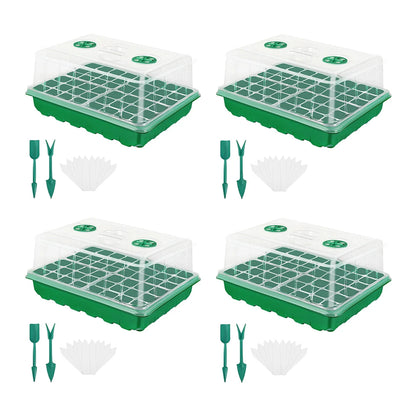 12/24/48 Holes Seed Starter Trays Gardening Seedling Pot Humidity Dome Plant Pot Garden Accessories Hydroponics Growing System