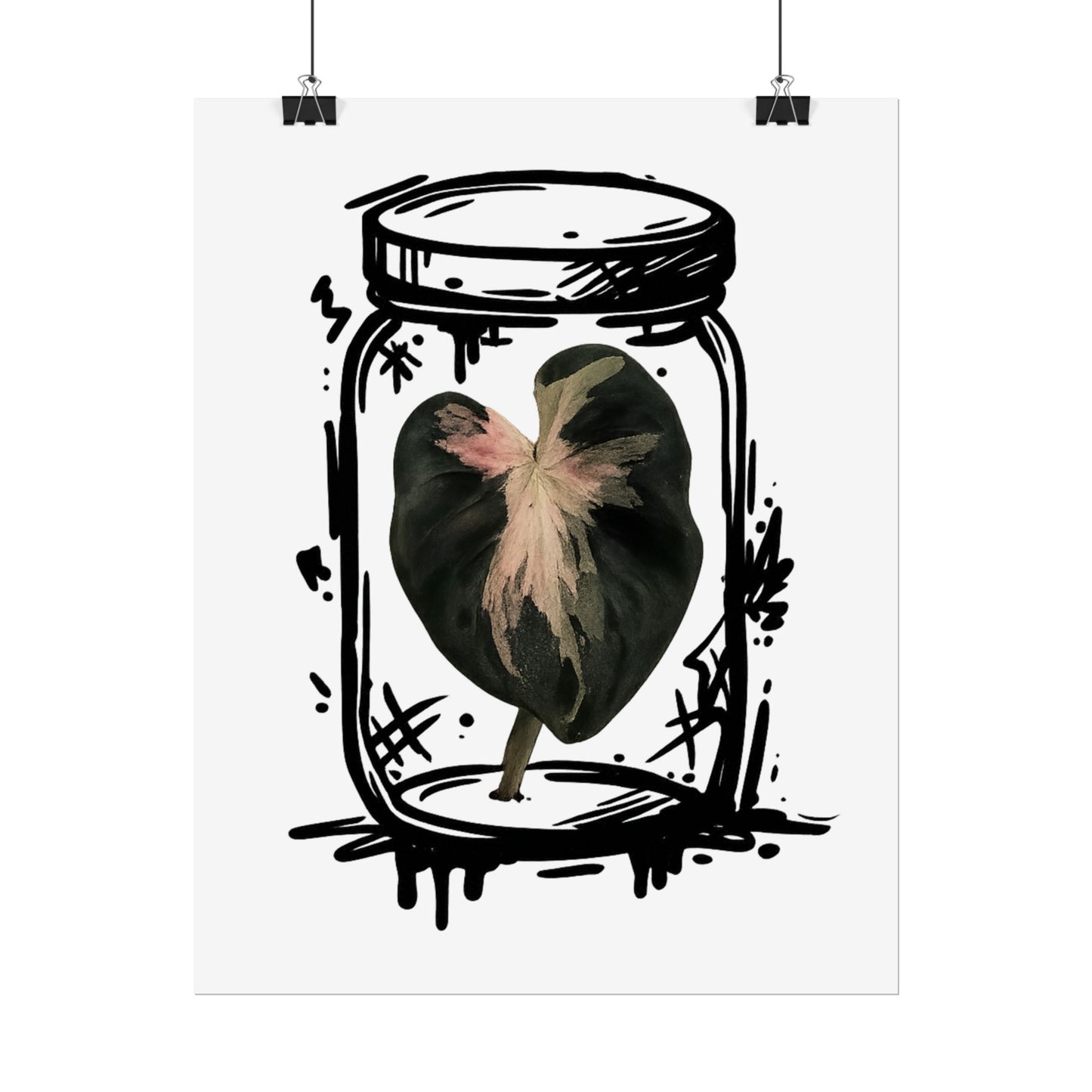 Microcultivate Balloon Heart Pink Graffiti Botanical Art Prints