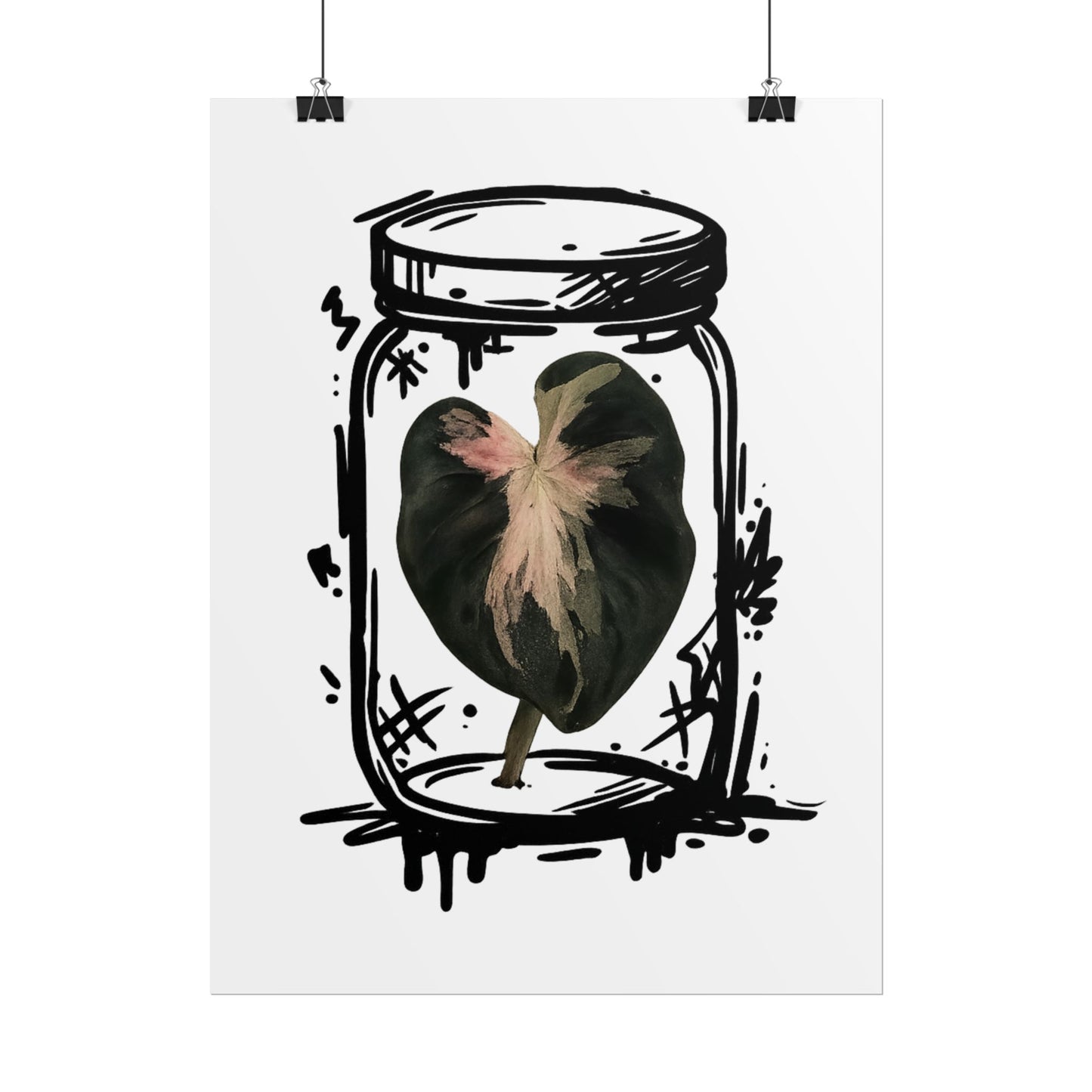 Microcultivate Balloon Heart Pink Graffiti Botanical Art Prints