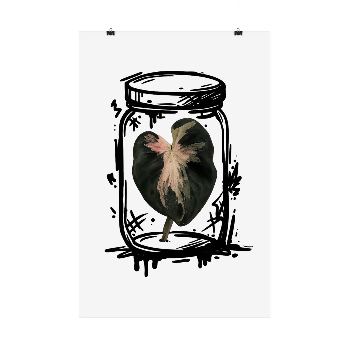 Microcultivate Balloon Heart Pink Graffiti Botanical Art Prints