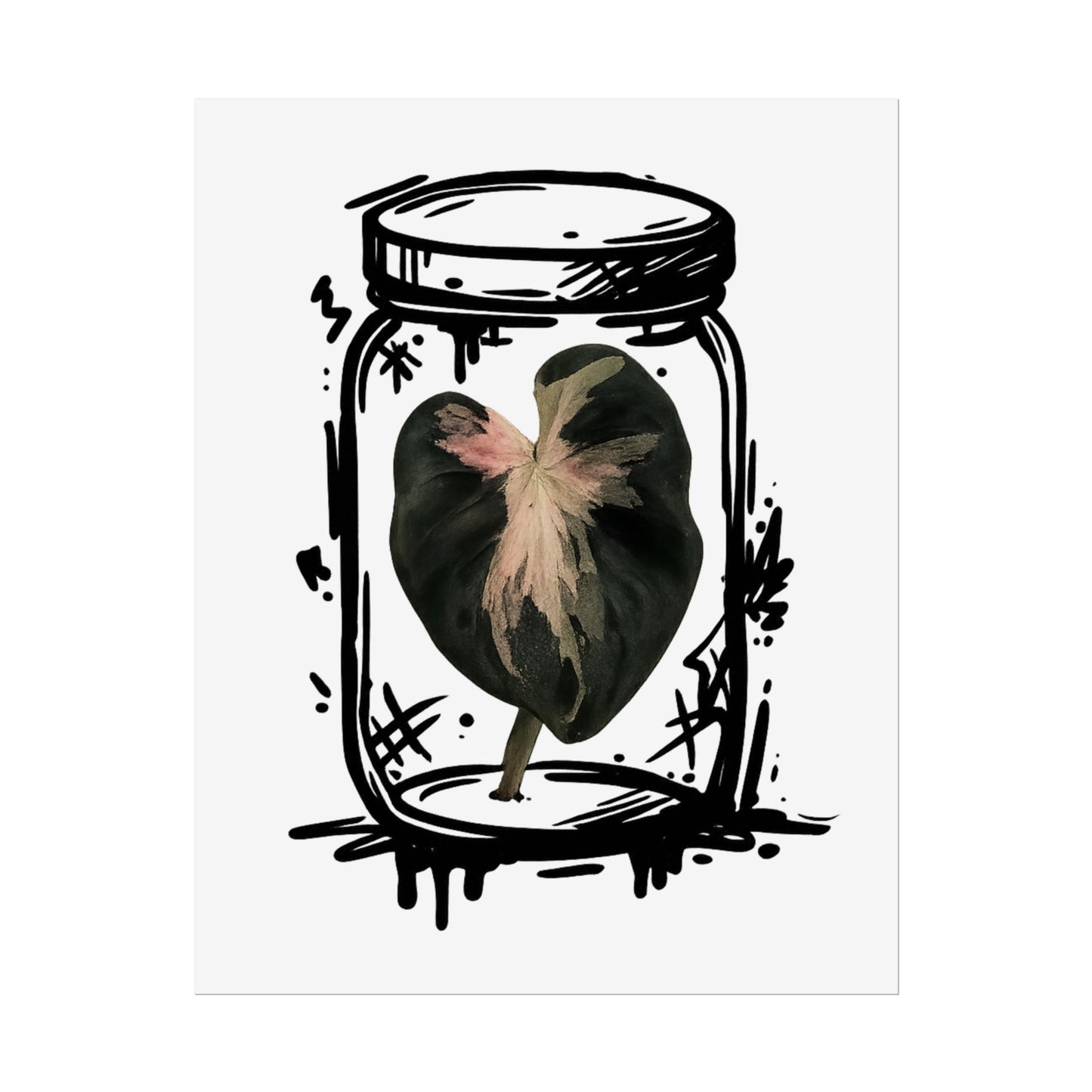 Microcultivate Balloon Heart Pink Graffiti Botanical Art Prints