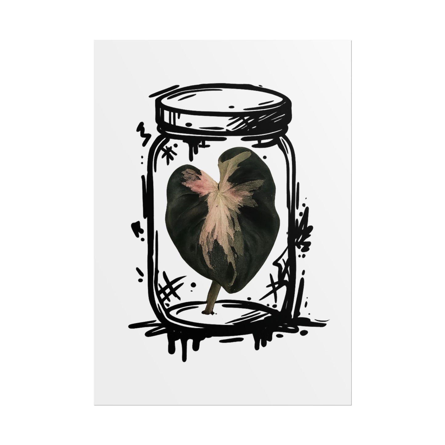 Microcultivate Balloon Heart Pink Graffiti Botanical Art Prints