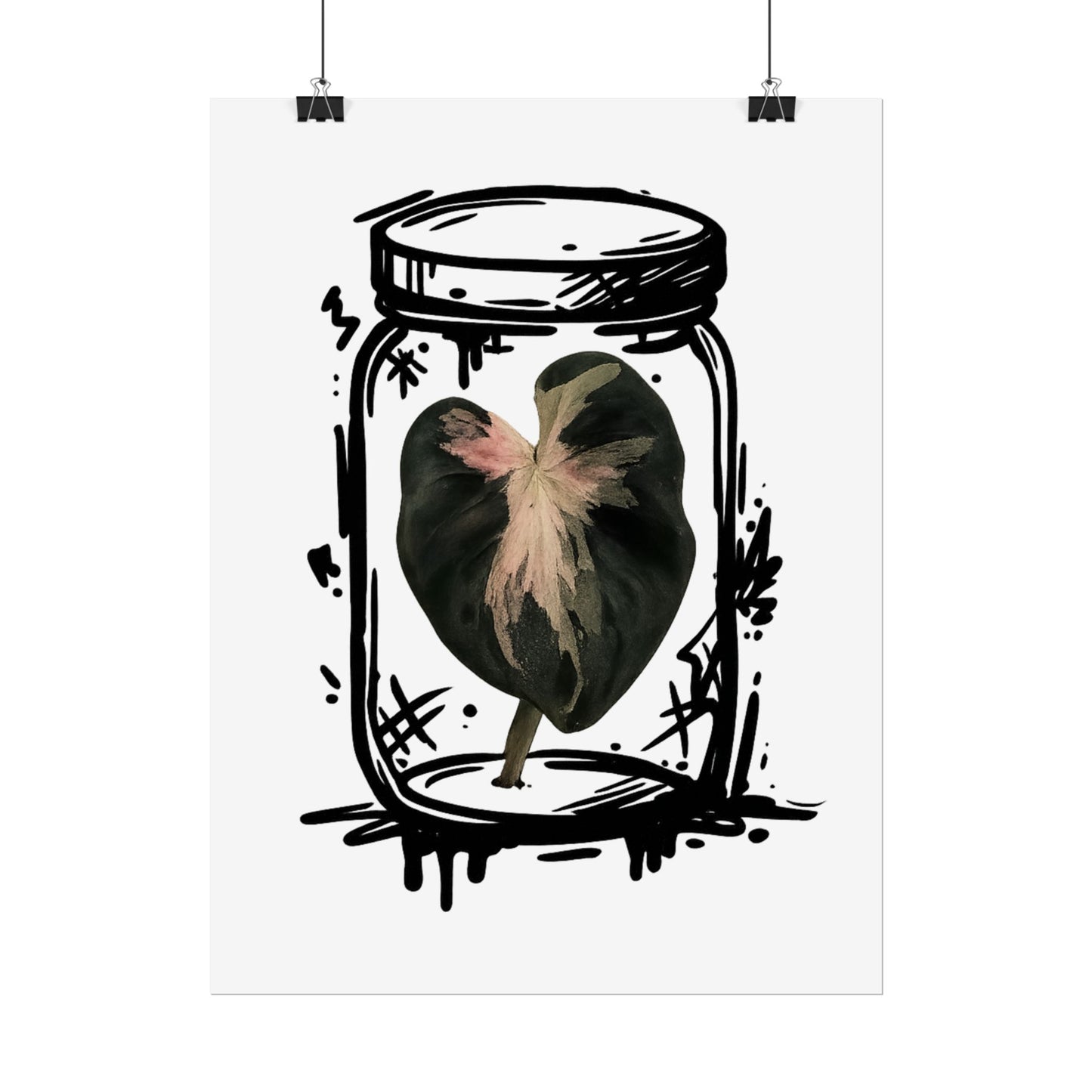 Microcultivate Balloon Heart Pink Graffiti Botanical Art Prints
