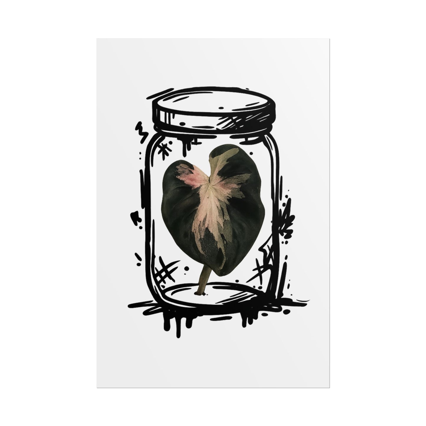 Microcultivate Balloon Heart Pink Graffiti Botanical Art Prints