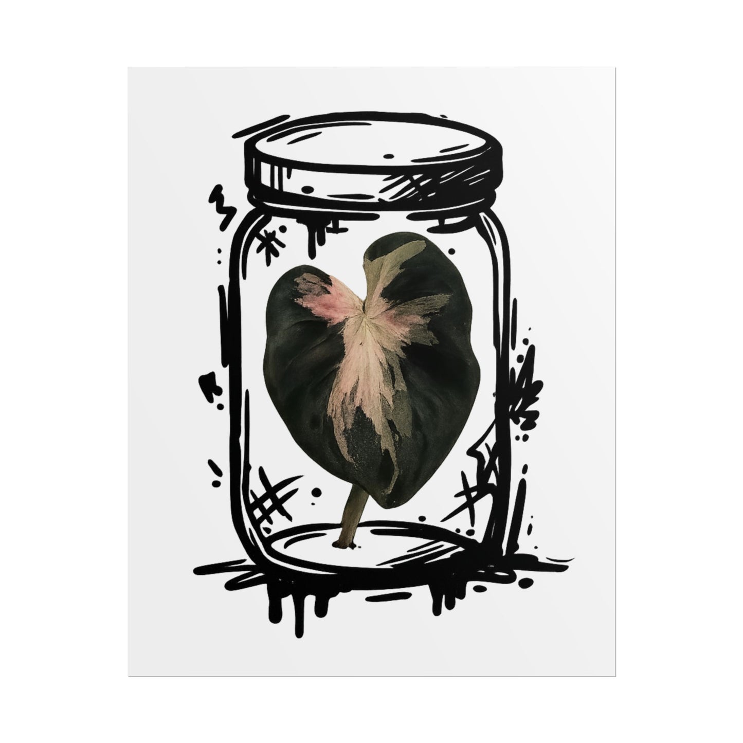 Microcultivate Balloon Heart Pink Graffiti Botanical Art Prints
