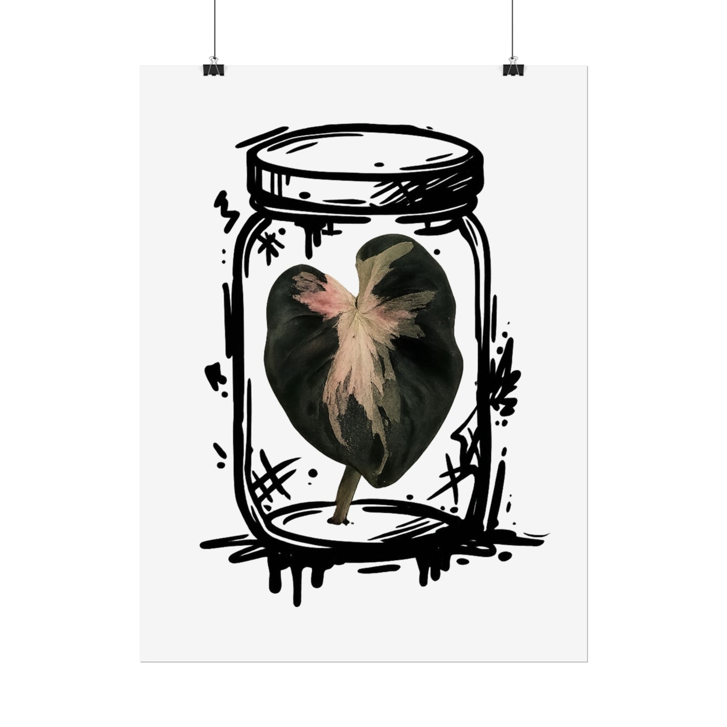 Microcultivate Balloon Heart Pink Graffiti Botanical Art Prints