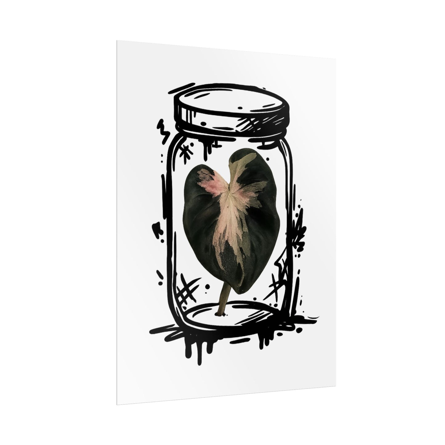 Microcultivate Balloon Heart Pink Graffiti Botanical Art Prints