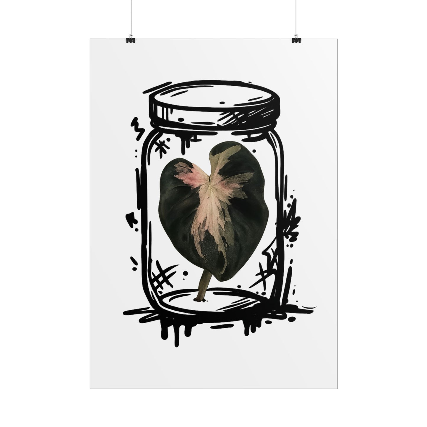 Microcultivate Balloon Heart Pink Graffiti Botanical Art Prints