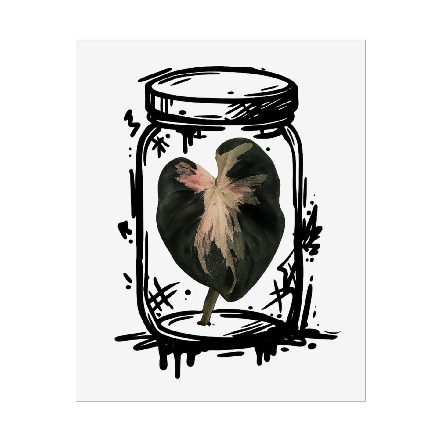 Microcultivate Balloon Heart Pink Graffiti Botanical Art Prints