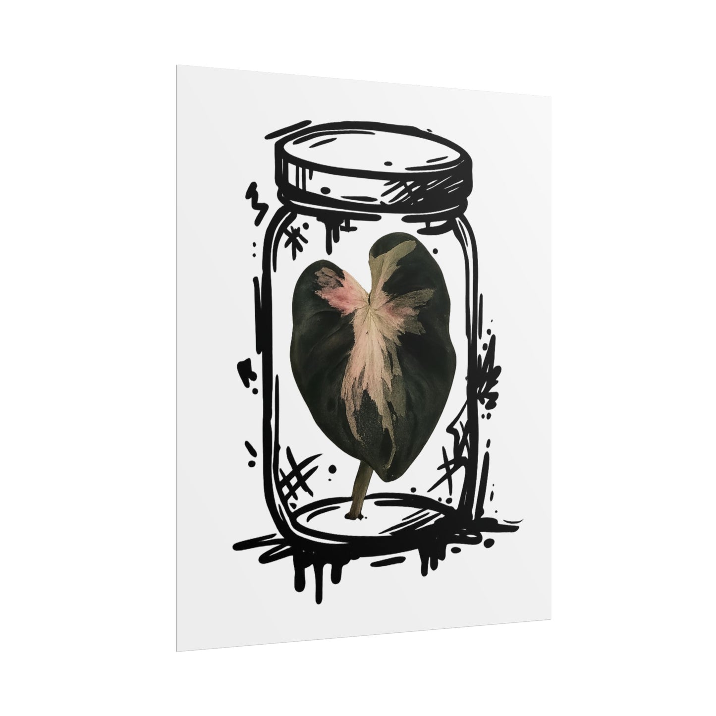 Microcultivate Balloon Heart Pink Graffiti Botanical Art Prints
