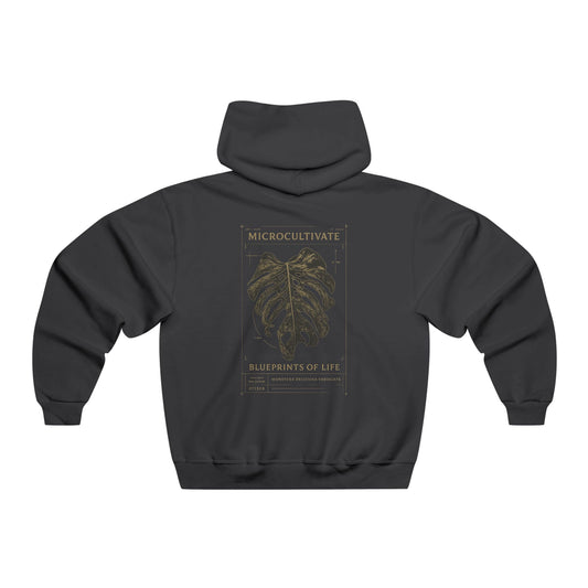 Plant Science Hoodie — Monstera Blue Prints Of Life  Botanical Graphic Microcultivate Hoodie