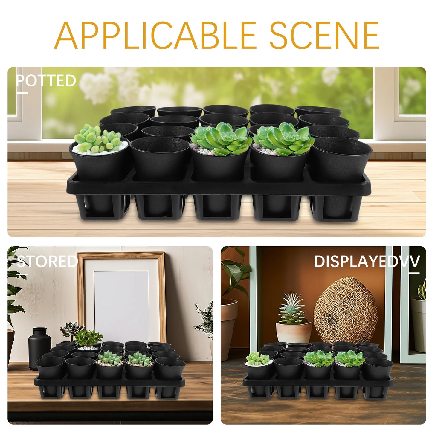 1 set Succulent Nursery Pots Mini Flowerpot White Color 20 Holes Tray Set Plastic Reusable Garden Supply Tools Planting