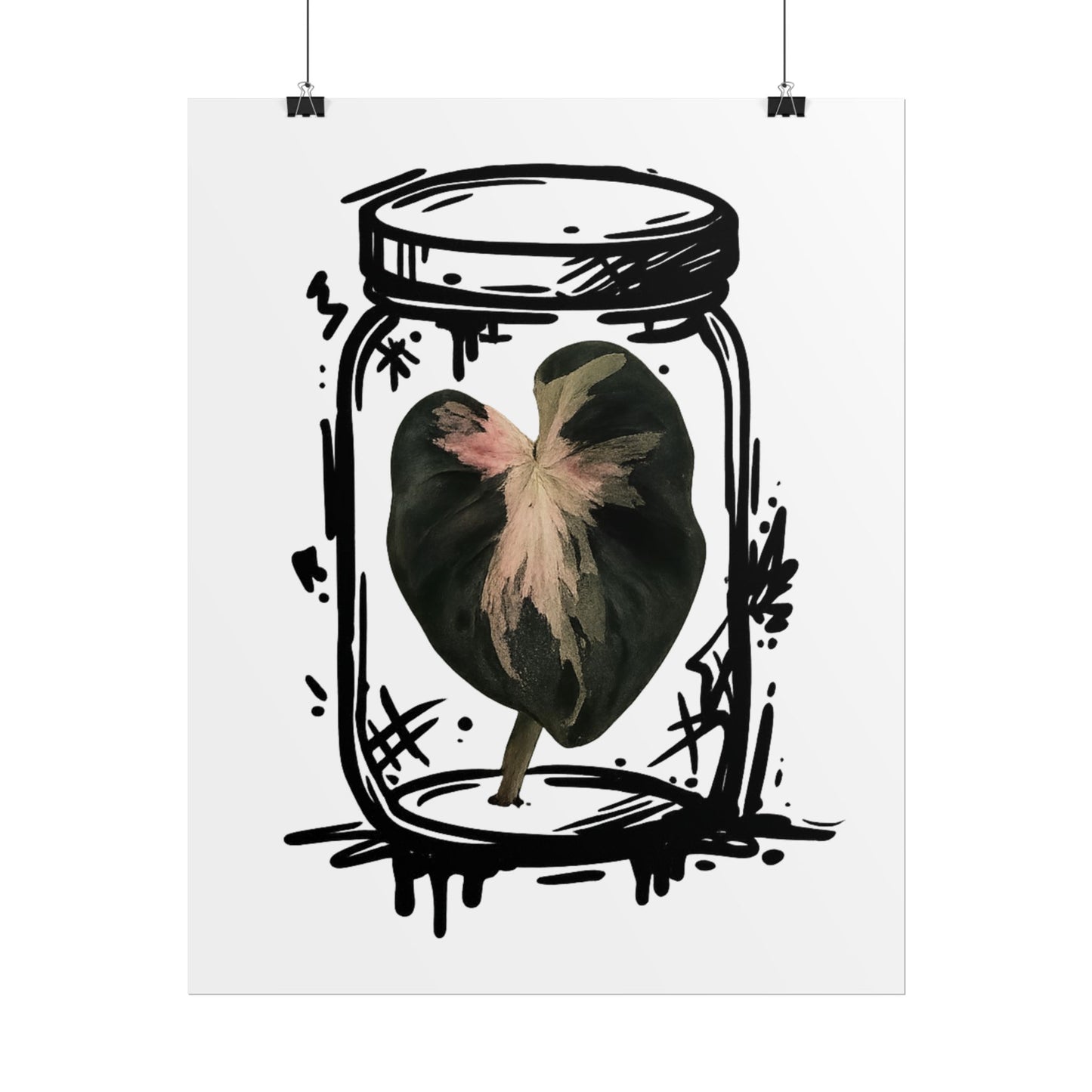 Microcultivate Balloon Heart Pink Graffiti Botanical Art Prints