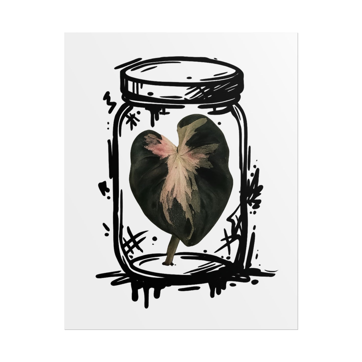 Microcultivate Balloon Heart Pink Graffiti Botanical Art Prints