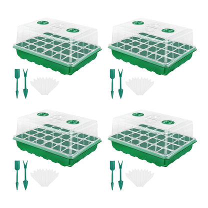 12/24/48 Holes Seed Starter Trays Gardening Seedling Pot Humidity Dome Plant Pot Garden Accessories Hydroponics Growing System