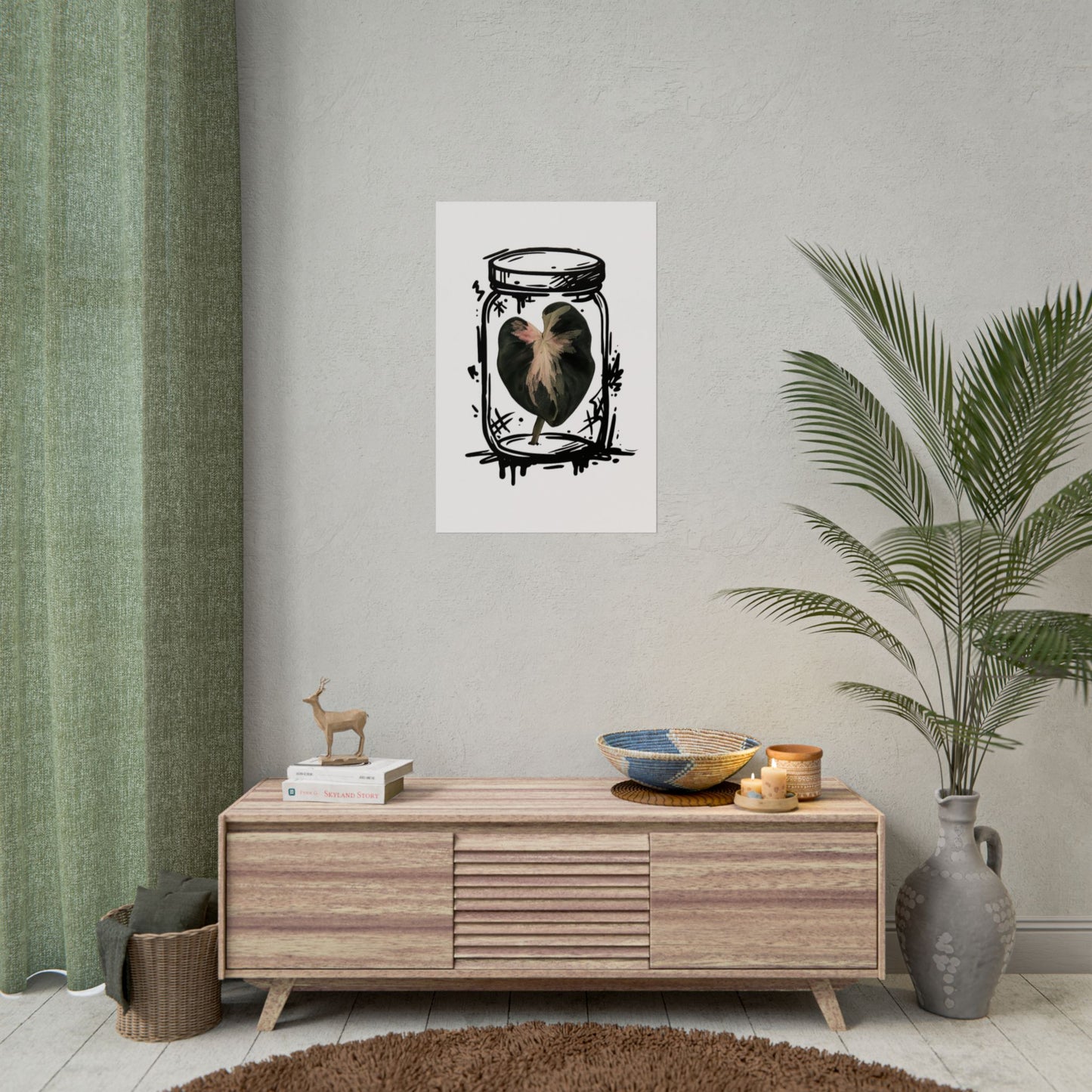 Microcultivate Balloon Heart Pink Graffiti Botanical Art Prints