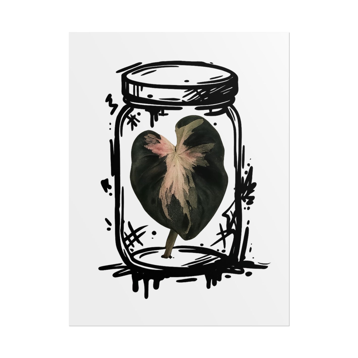 Microcultivate Balloon Heart Pink Graffiti Botanical Art Prints