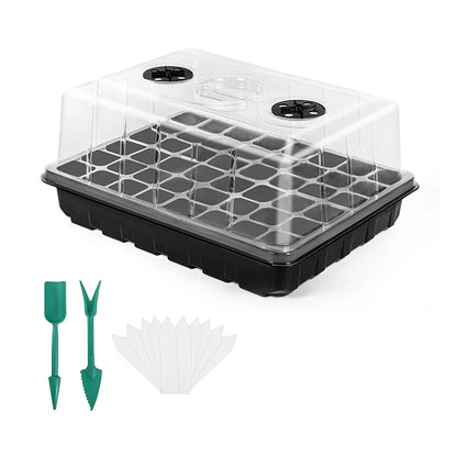 12/24/48 Holes Seed Starter Trays Gardening Seedling Pot Humidity Dome Plant Pot Garden Accessories Hydroponics Growing System