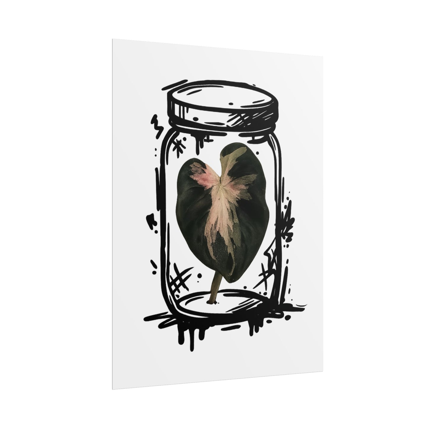 Microcultivate Balloon Heart Pink Graffiti Botanical Art Prints