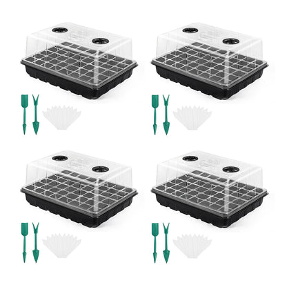 12/24/48 Holes Seed Starter Trays Gardening Seedling Pot Humidity Dome Plant Pot Garden Accessories Hydroponics Growing System