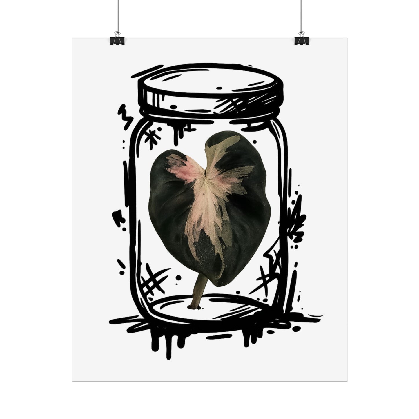 Microcultivate Balloon Heart Pink Graffiti Botanical Art Prints