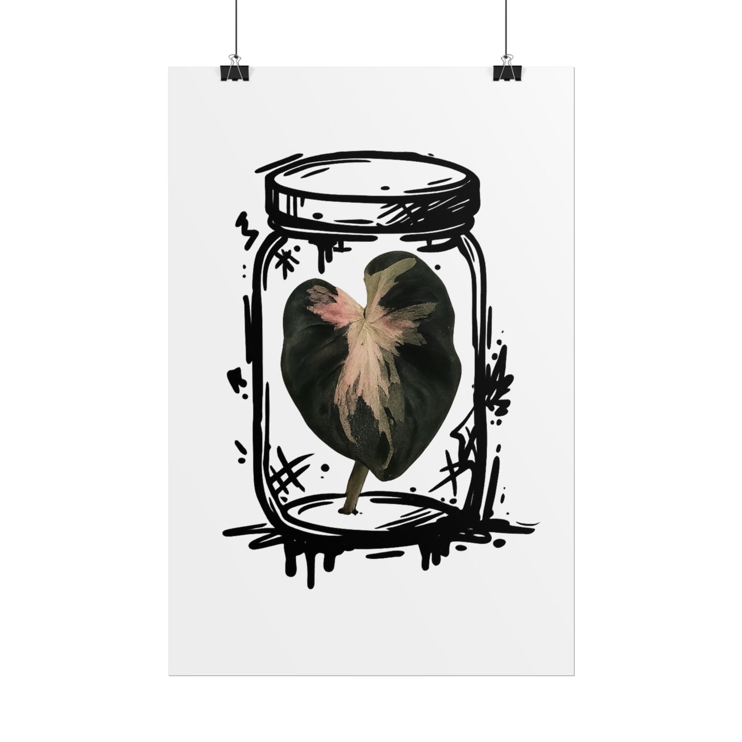 Microcultivate Balloon Heart Pink Graffiti Botanical Art Prints