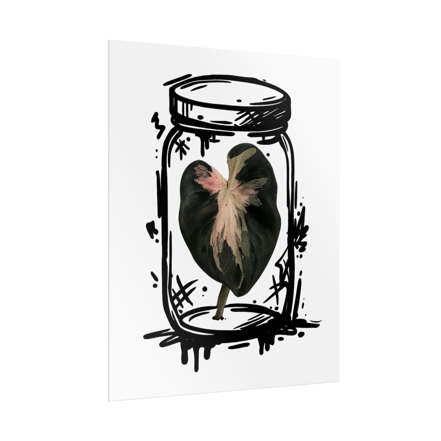 Microcultivate Balloon Heart Pink Graffiti Botanical Art Prints