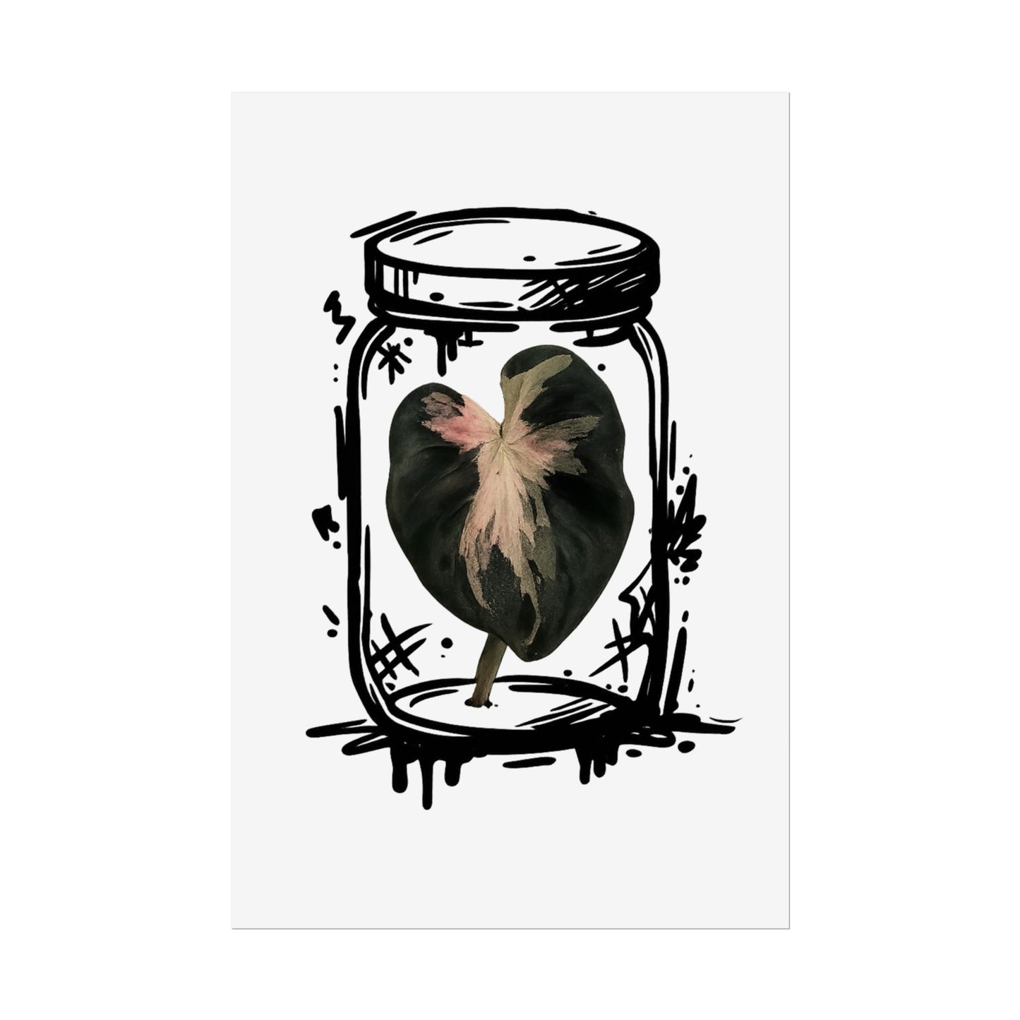 Microcultivate Balloon Heart Pink Graffiti Botanical Art Prints