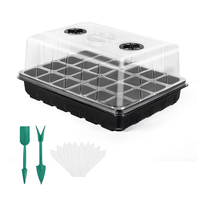 12/24/48 Holes Seed Starter Trays Gardening Seedling Pot Humidity Dome Plant Pot Garden Accessories Hydroponics Growing System