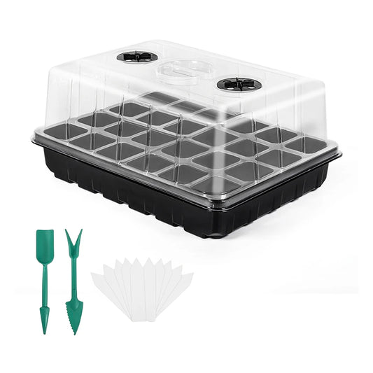 12/24/48 Holes Seed Starter Trays Gardening Seedling Pot Humidity Dome Plant Pot Garden Accessories Hydroponics Growing System
