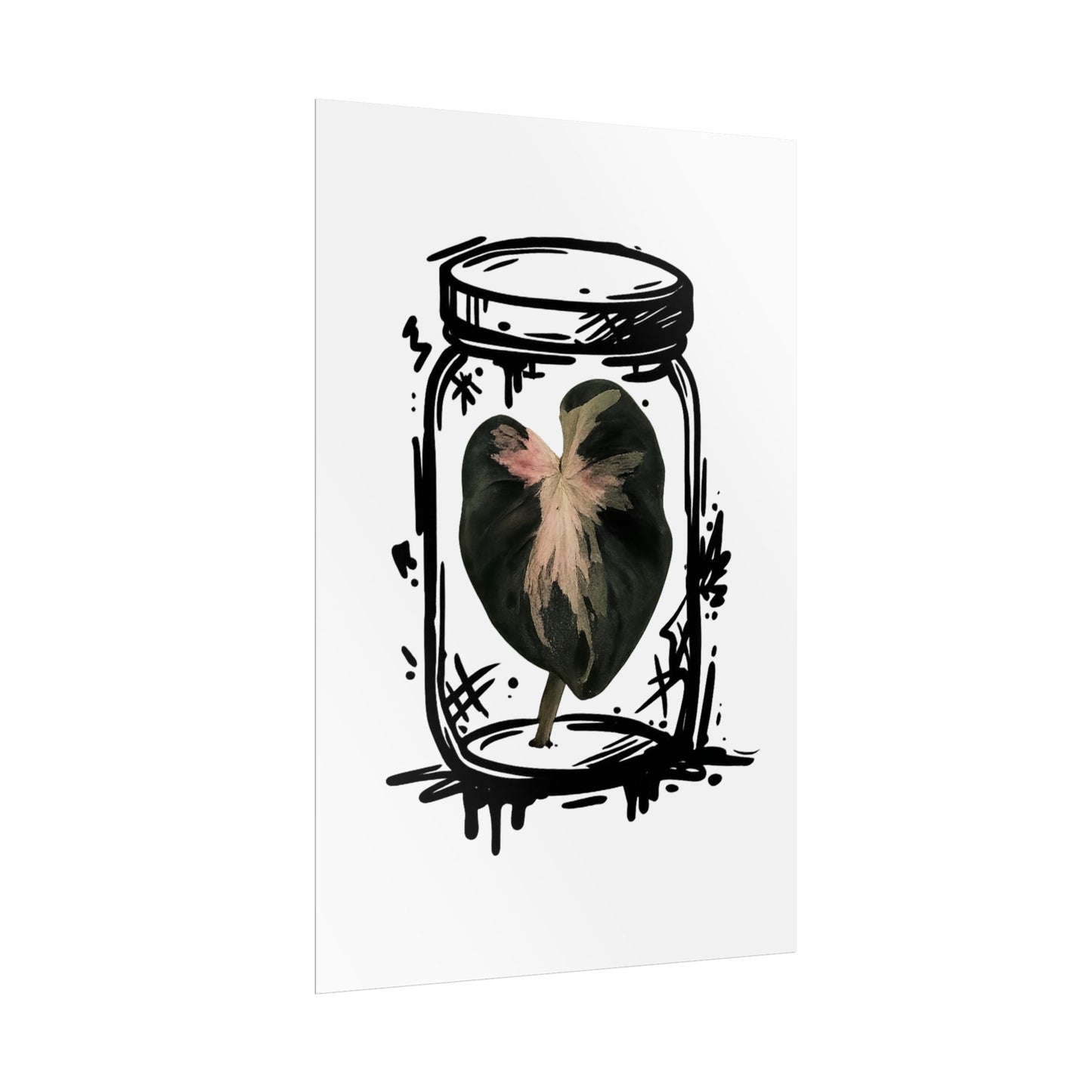 Microcultivate Balloon Heart Pink Graffiti Botanical Art Prints