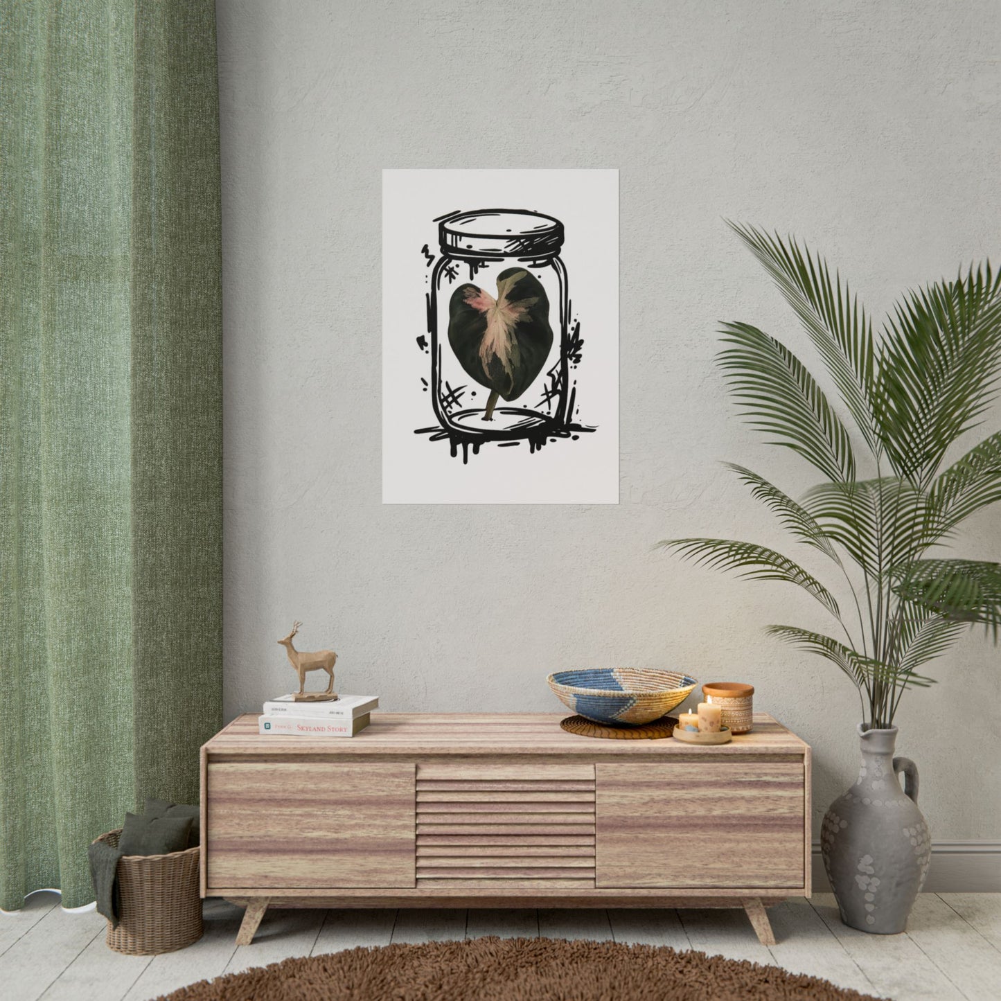 Microcultivate Balloon Heart Pink Graffiti Botanical Art Prints