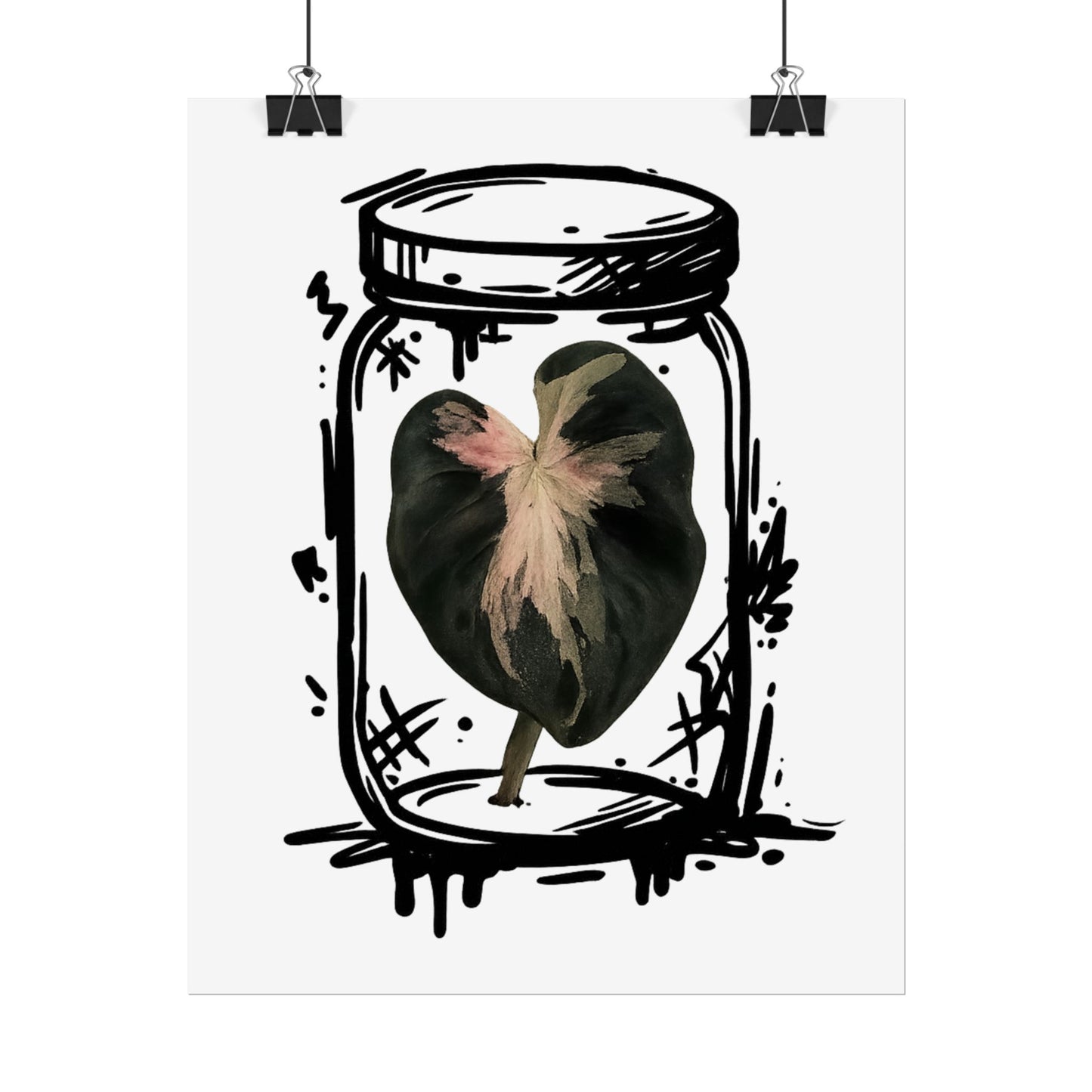Microcultivate Balloon Heart Pink Graffiti Botanical Art Prints
