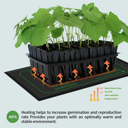 LICE-2 Piece Seedling Heat Mat For Seed Starting, As Shown PVC 21W Waterproof Heating Pad For Indoor Tray Plants US Plug
