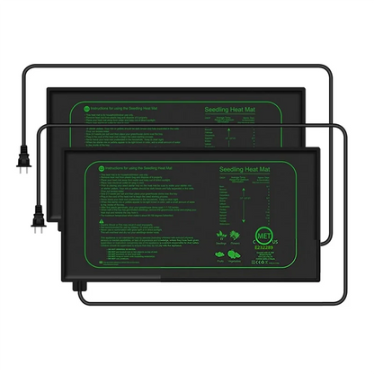 LICE-2 Piece Seedling Heat Mat For Seed Starting, As Shown PVC 21W Waterproof Heating Pad For Indoor Tray Plants US Plug