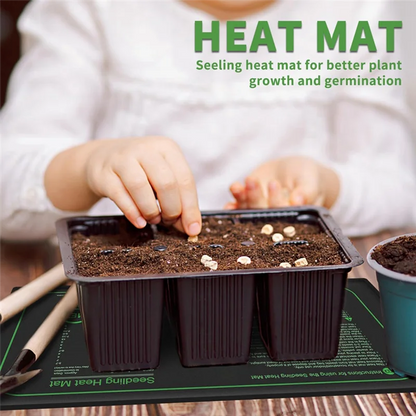 LICE-2 Piece Seedling Heat Mat For Seed Starting, As Shown PVC 21W Waterproof Heating Pad For Indoor Tray Plants US Plug