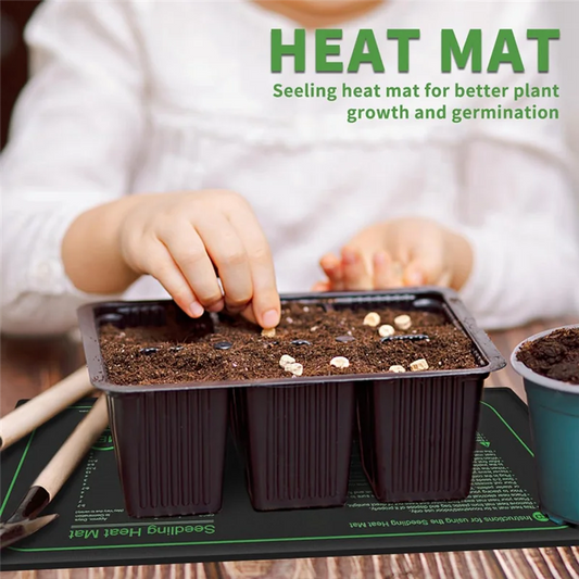 LICE-2 Piece Seedling Heat Mat For Seed Starting, As Shown PVC 21W Waterproof Heating Pad For Indoor Tray Plants US Plug
