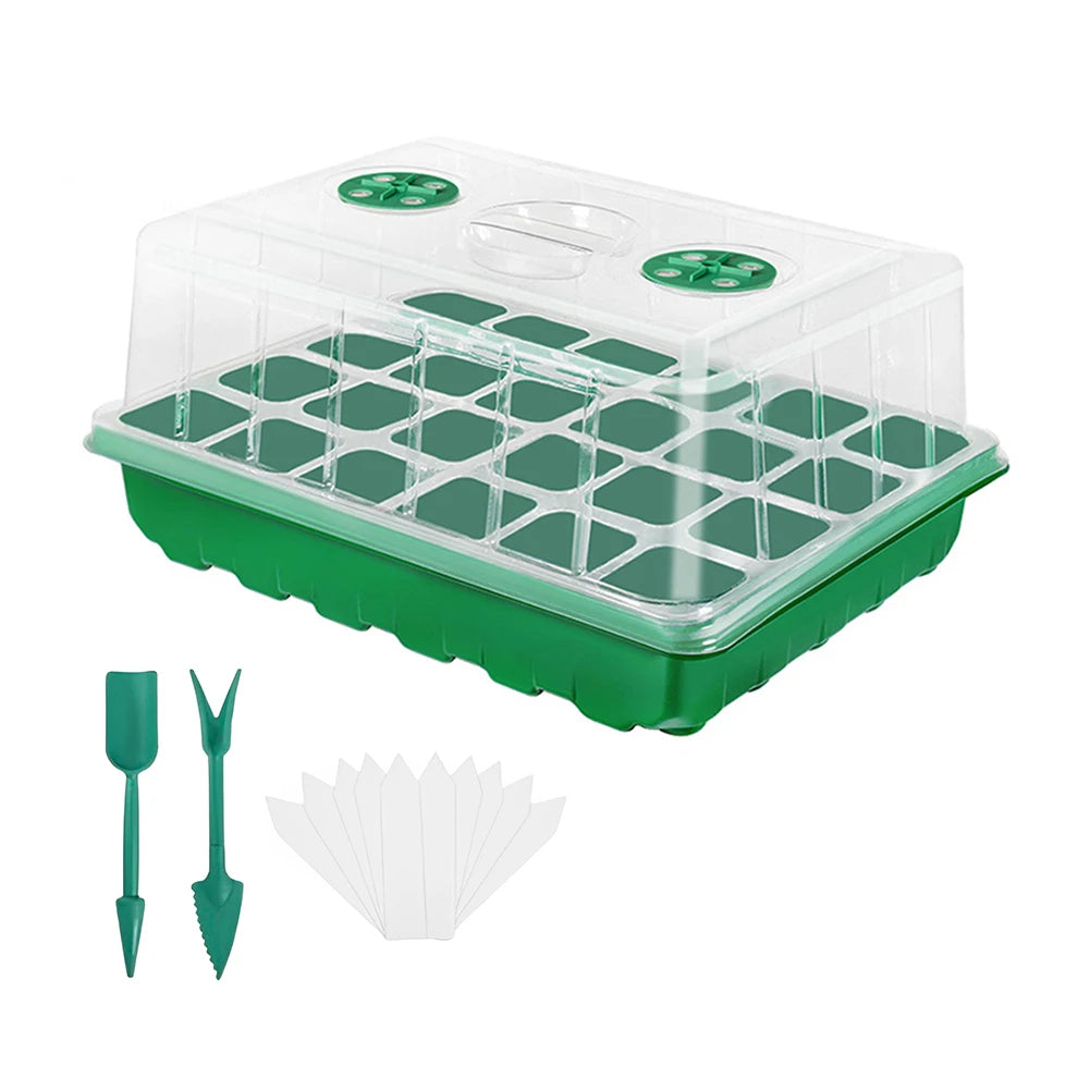 12/24/48 Holes Seed Starter Trays Gardening Seedling Pot Humidity Dome Plant Pot Garden Accessories Hydroponics Growing System
