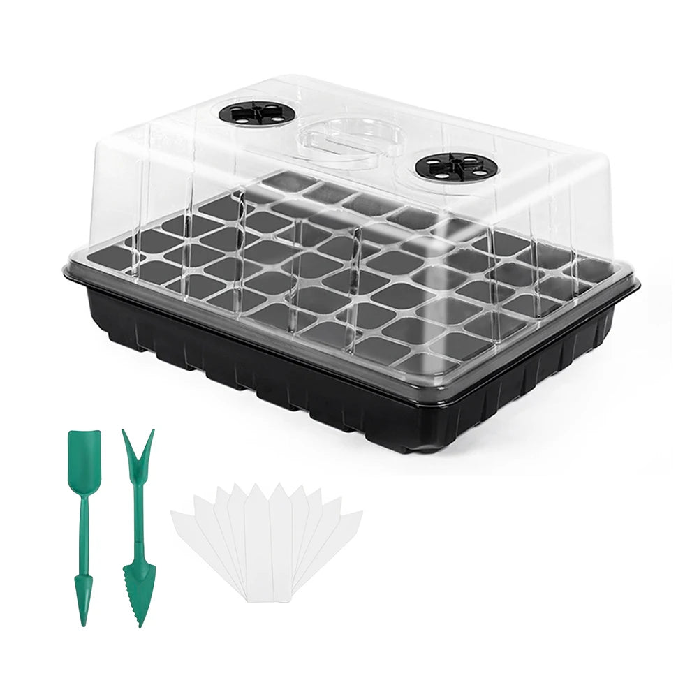 12/24/48 Holes Seed Starter Trays Gardening Seedling Pot Humidity Dome Plant Pot Garden Accessories Hydroponics Growing System