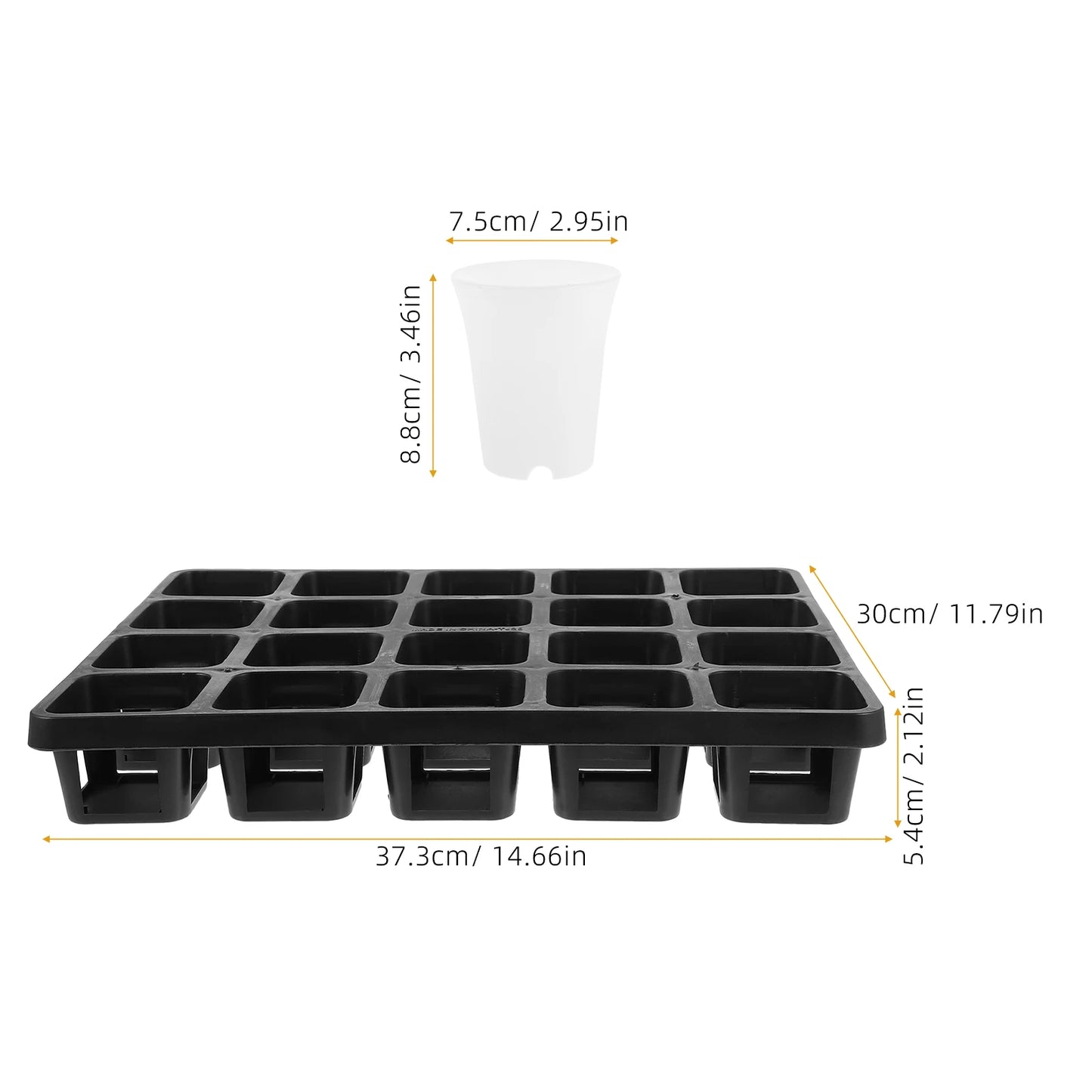 1 set Succulent Nursery Pots Mini Flowerpot White Color 20 Holes Tray Set Plastic Reusable Garden Supply Tools Planting