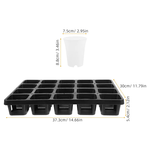 1 set Succulent Nursery Pots Mini Flowerpot White Color 20 Holes Tray Set Plastic Reusable Garden Supply Tools Planting